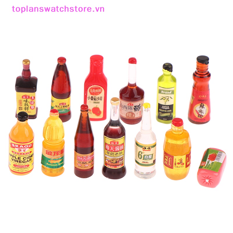 Set 5 Mô Hình Chai Nước Sốt Mini Trang Trí Nhà Búp Bê