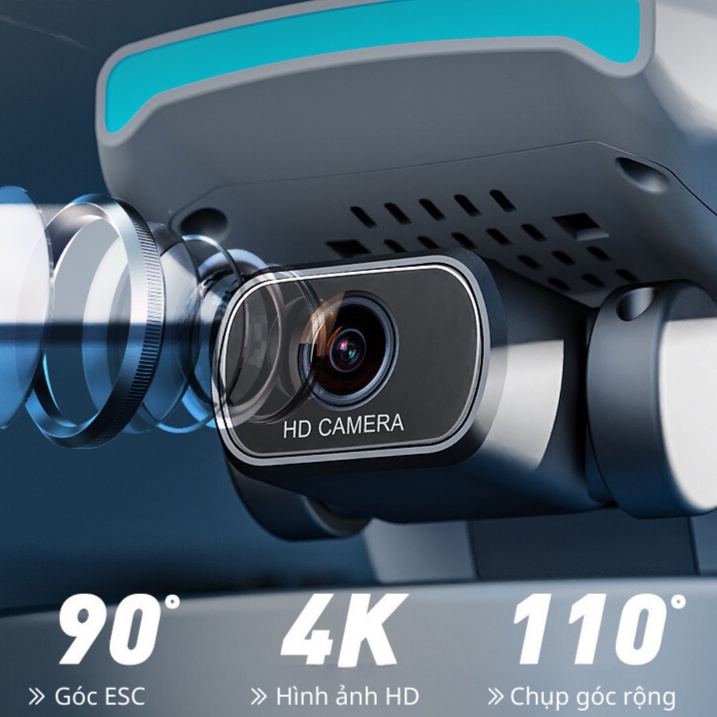 Flycam điều khiển từ xa F1, Flycam giá rẻ có gắn định vị GPS, Wifi, hình ảnh 4k HD, vượt chướng ngoại vật SKYTEK