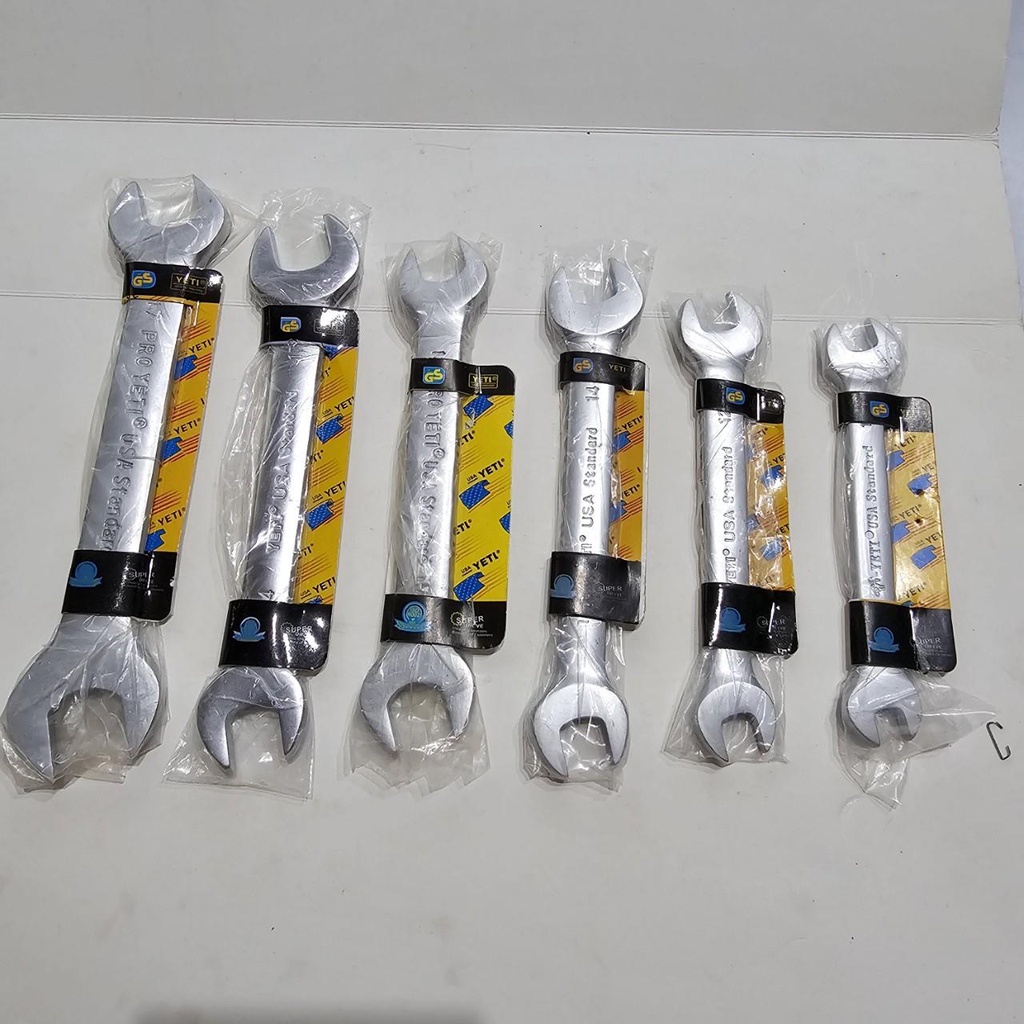 Combo 5cây.6cây.7cây. Cà lê 2 Đầu Miệng YETI. Làm từ hợp kim thép Chrome-Vanadium độ cứng cao
