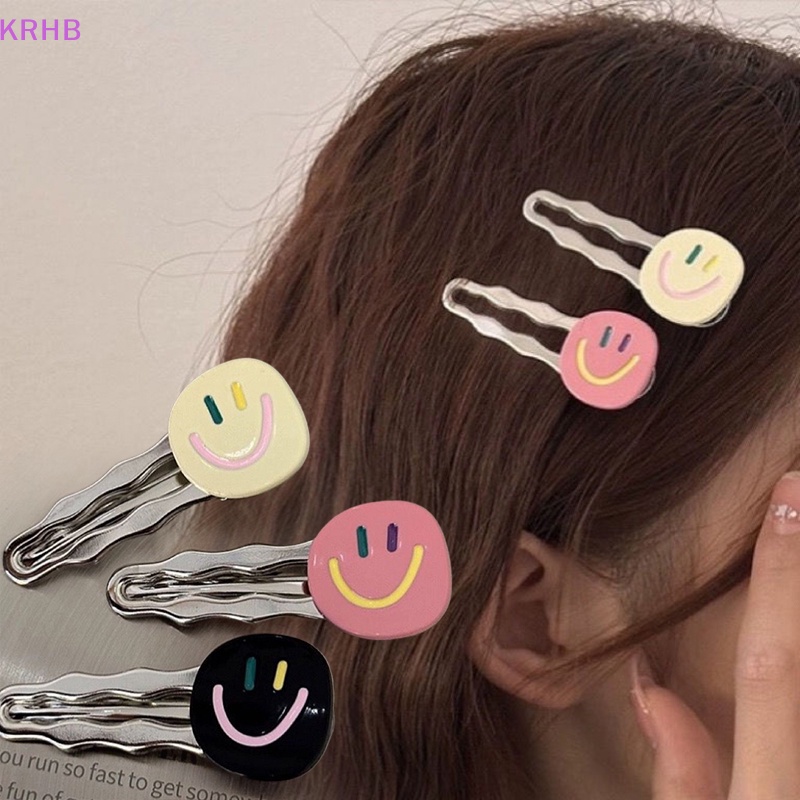 Kẹp Tóc Hình Mặt Cười Tròn Bằng Hợp Kim Dễ Thương Phong Cách Hàn Quốc Cho Nữ Mới