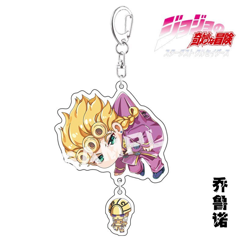 Móc khoá Anime Jojo's Bizarre Adventure Joseph Jotaro Yoshikage Rohan Phụ kiện trang trí chibi cute