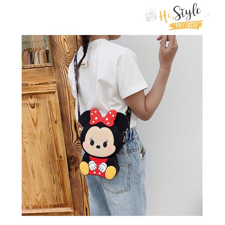 Túi xách đeo chéo silicon hình mickey minnie thời trang dễ thương làm quà tặng bạn gái