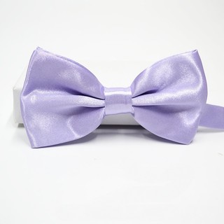 Cà Vạt Nơ Lụa polyester Hai Màu Trơn Sáng Bóng Thời Trang Nam