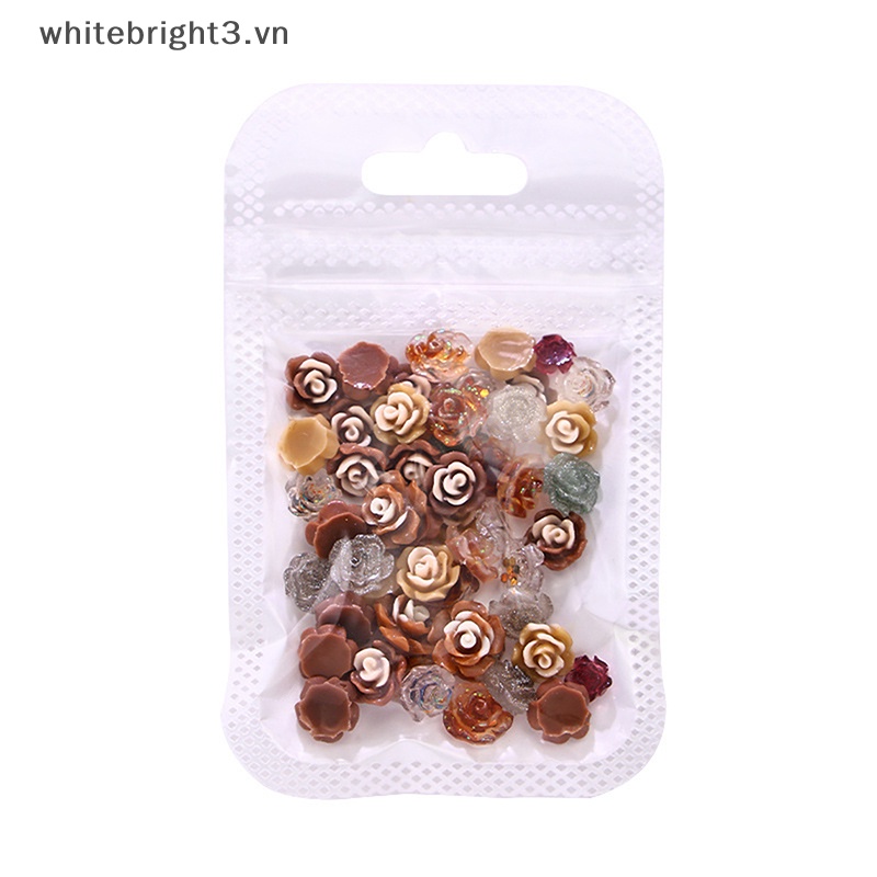 Set 50 Hạt Nhựa resin Hình Hoa Trà Đính Móng Tay Thời Trang Thu Đông