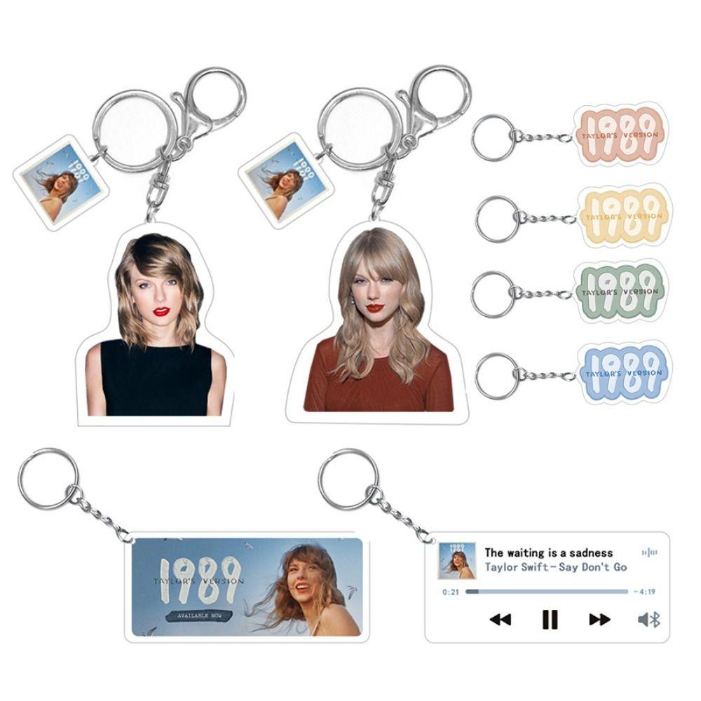 Móc Chìa Khóa mini Bằng acrylic Hình Ca Sĩ taylor swift cd 1989