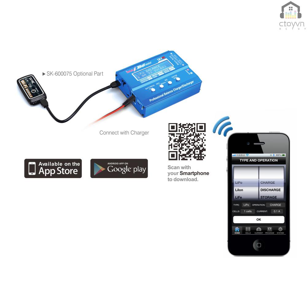 Bộ Sạc Cân Bằng Chuyên Nghiệp skyrc imax b6 mini Cho Pin Sạc rc lipo