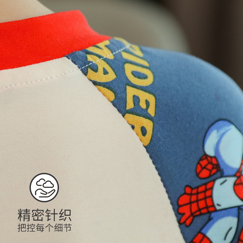 Hoạt Hình Bộ Đồ Ngủ 2 Món Gồm Áo Tay Dài + Quần Dài Hình Người Nhện Cho Bé Trai