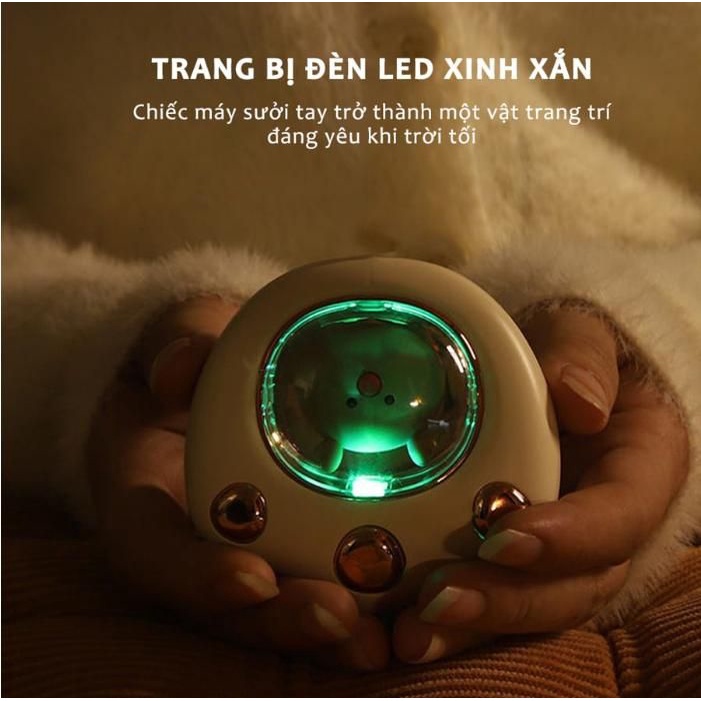Máy sưởi mini cầm tay hình chân gấu,máy sưởi tay làm ấm nhanh,pin sạc 2400mAH nhỏ gọn bỏ túi siêu tiện lợi