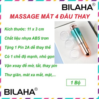 Bút mát xa mini đa năng kèm phụ kiện, máy massage mắt chống thâm quầng, bọng mắt loại i