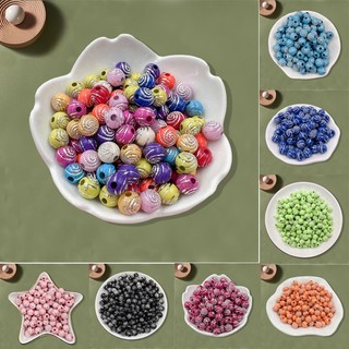 Set 100 hạt đá acrylic 8mm hình tròn làm trang sức