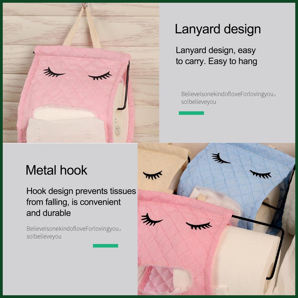 Hộp Đựng Cuộn Giấy Vệ Sinh Bằng cotton Hình Lông Mi Dễ Thương