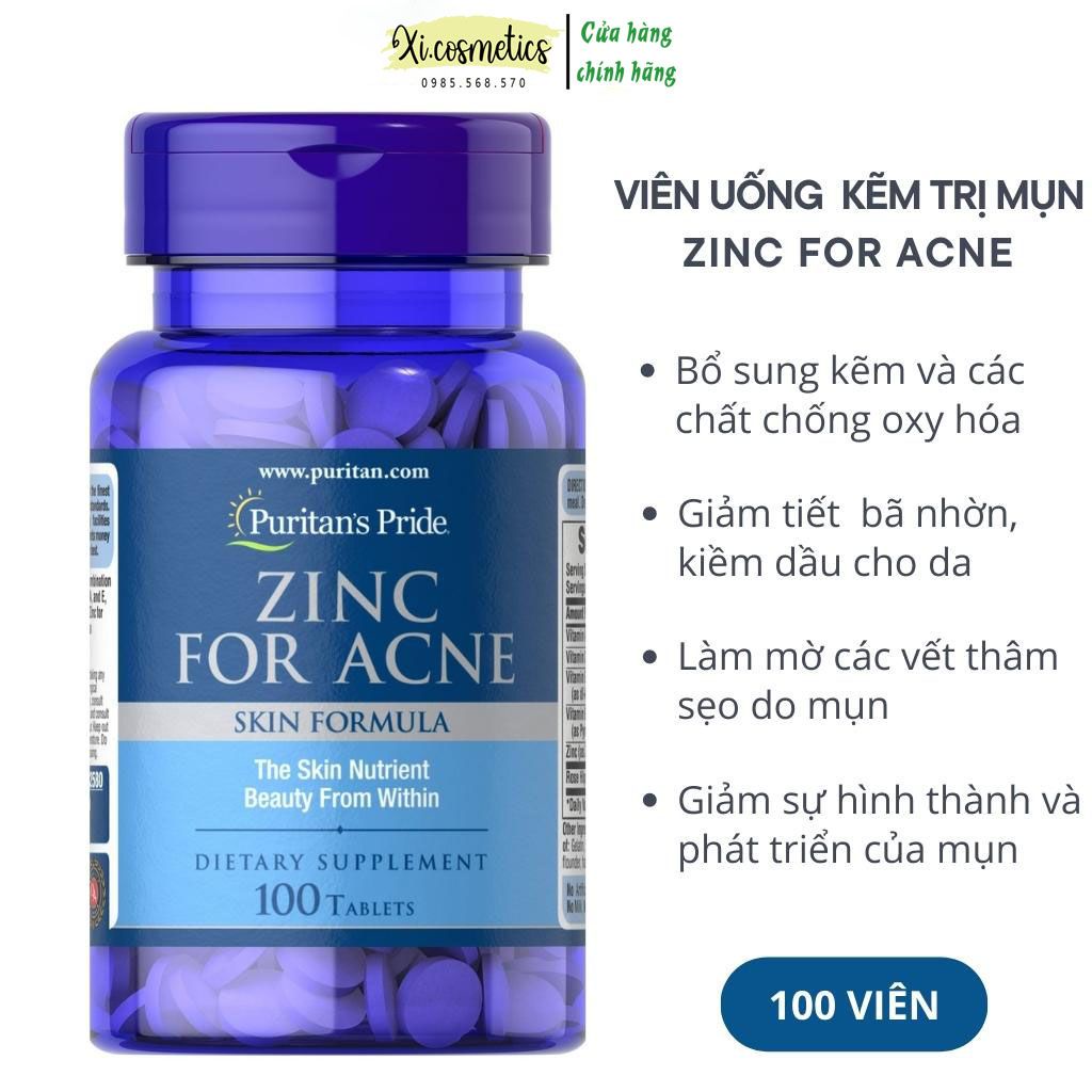 Viên Bổ Sung Kẽm Puritan's Pride ZINC FOR ACNE 100 Viên