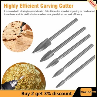 Set 5 Mũi Khoan Chạm Khắc Gỗ DIY Chuyên Dụng