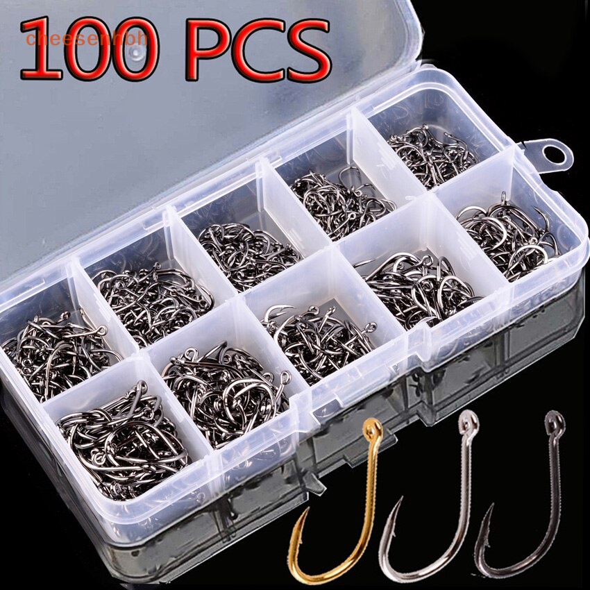 Set 100 Lưỡi Câu Cá Bằng Thép Carbon