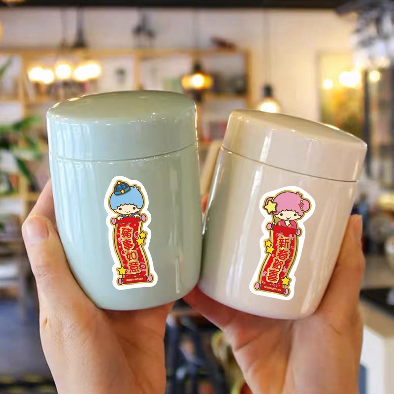 SANRIO Bộ 67 Miếng Dán Trang Trí Mũ Bảo Hiểm / Bút Chì Chống Thấm Nước Họa Tiết Hoạt Hình graffiti Dễ Thương