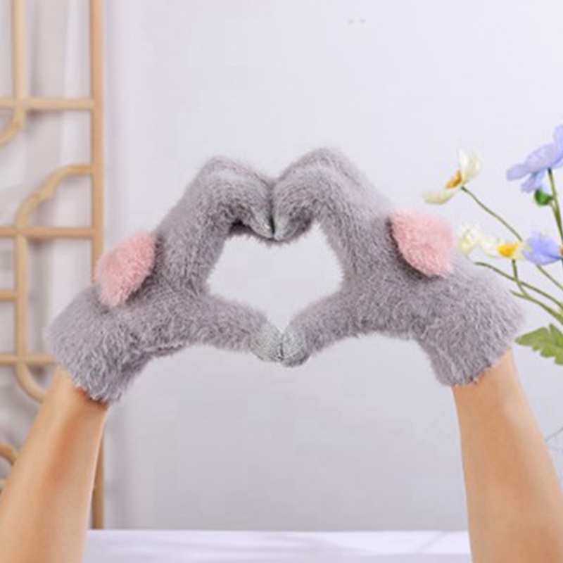 Hq Găng Tay Giữ Ấm Mùa Đông Hình Trái Tim Xinh Xắn