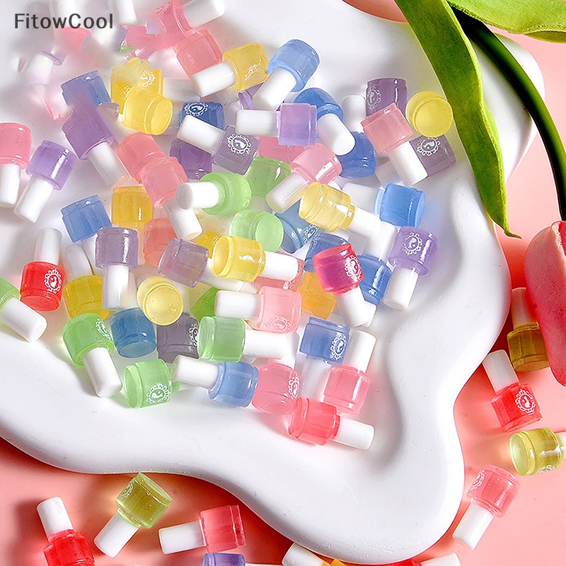 Fcvn Set 5 Lọ Sơn Móng Tay resin Dạ Quang Thủ Công diy qdd