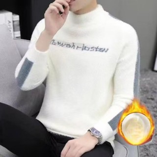 Áo Thun Len Tay Dài Cổ Cao Phong Cách Hàn Quốc Thời Trang Thu Đông Cho Nam