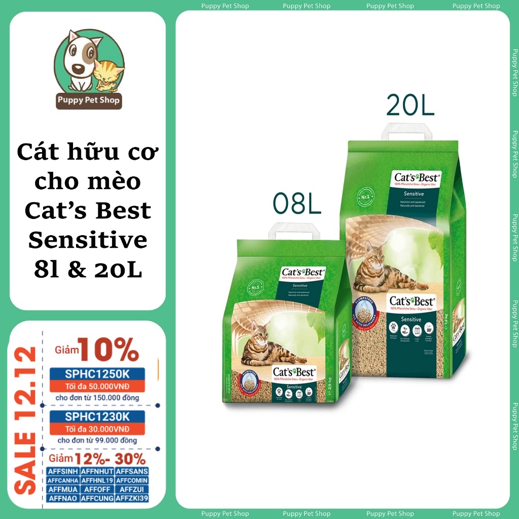 Cat’s Best Sensitive Cát Vệ Sinh Hữu Cơ Cho Mèo 8L 20L