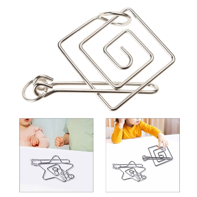 DE Nhẫn Kim Loại Liên Kết IQ Brain Teaser Xếp Hình Fidgets Đồ Chơi Mở Khóa Liên Kết Cảm Giác Đồ Chơi
