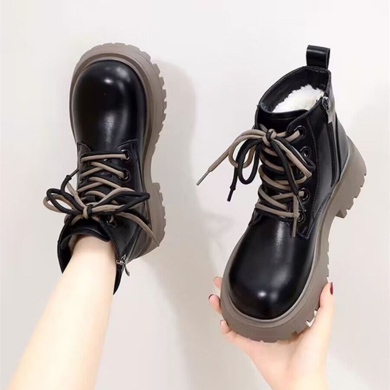 Giày Bốt martin cotton Đế Dày Phong Cách Anh Quốc Thời Trang Mùa Đông Hàng Mới 2023