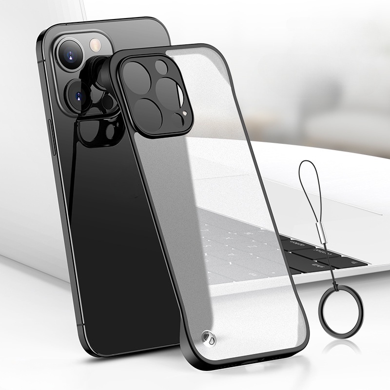 Dành Cho iPhone 17 Pro Max i16 Plus 16 Pro Ốp Lưng Matte Frameless TPU + PC Vòng Bảo Vệ Đen Xanh Viề