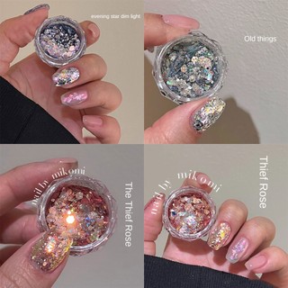 Mới Hộp Kim Tuyến Hình Hoa Hồng Lấp Lánh Trang Trí Móng Tay Nghệ Thuật 3 Màu Tùy Chọn