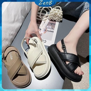 Giày sandal nữ đế bánh mỳ 4.5cm đi chơi đi biển siêu HOT ZENB