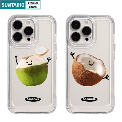 Suntaiho ốp lưng iphone dễ thương In Hình Trái Dừa Ốp Điện Thoại tpu Mềm Chống Sốc Cho iphone 15 14 13 12 11 pro max ip 7 8 plus iphon x xs xr xsmax