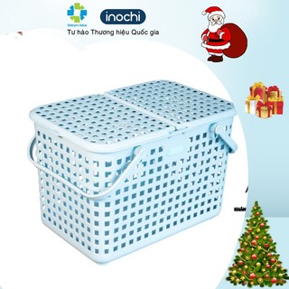 Giỏ xách đồ đi sinh có nắp đậy Nachi đựng đồ dùng sinh hoạt quai cầm nhẵn mịn phù hợp với mẹ nội trợ đi mua đồ, đi chợ