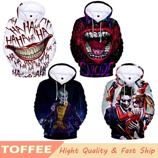 Haha Áo Hoodie In Hình joker 3d Phong Cách hip hop Cho Cặp Đôi