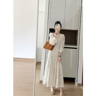 Đầm Màu Trắng Đế Bằng Platycodon Grandiflorum Thời Trang Mùa Xuân Nhẹ Nhàng Kèm Áo Khoác Cho Nữ