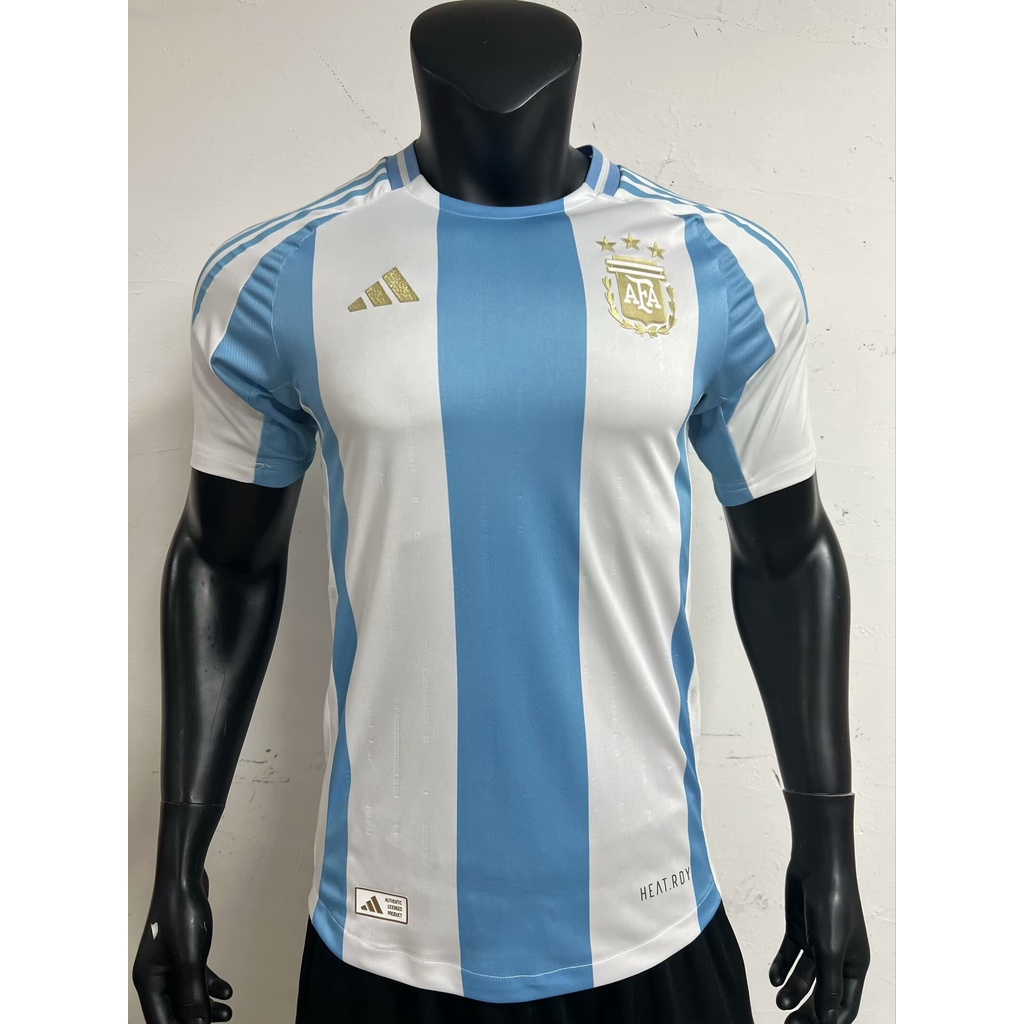 Áo Thun Bóng Đá Tay Ngắn Mẫu Mới Argentina 2425 AAA + 10 Messi