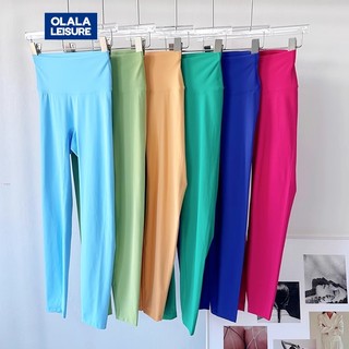 OLALA LEISURE Quần thể thao dài thắt lưng cao đầy màu sắc tuyệt đẹp