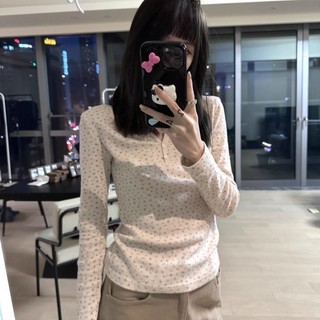 Áo Thun Nữ Dài Tay Cổ Tròn In Hoa Mơ Mộng Thời Trang