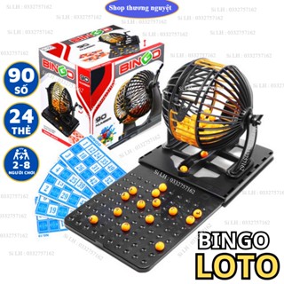 Đồ Chơi Vòng Quay Loto Bingo Cho Bé Máy Xổ Số Lô Tô 90 Bón 48 Thẻ Chất Liệu Cao Cấp Cho Cả Nhà Chơi