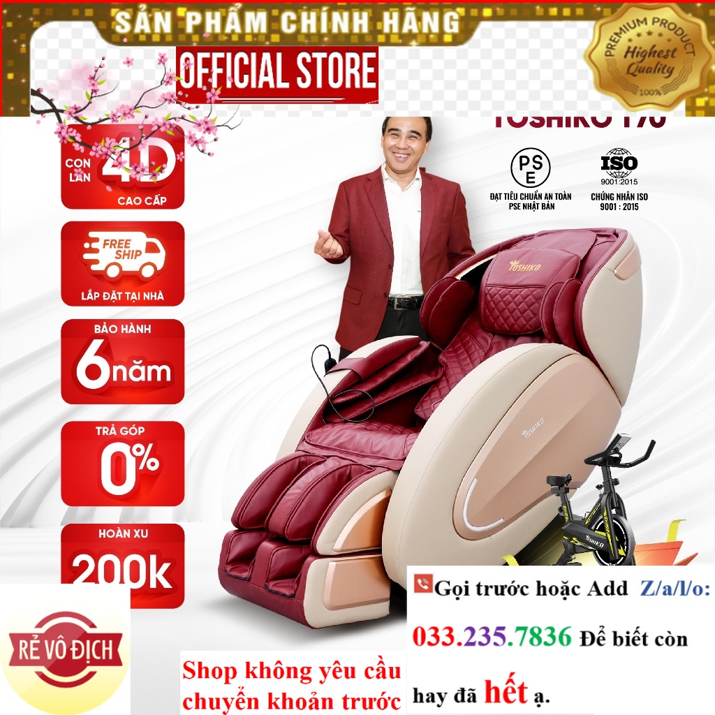 {New} [Tặng xe đạp X9] Ghế Massage Đa Năng Toshiko T70
