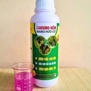 Phân bón hữu cơ cho đất trồng siêu canxi-bo kẽm chai 1l giúp dưỡng phấn, nuôi bông, thúc tròn trái, chống rụng sinh lý