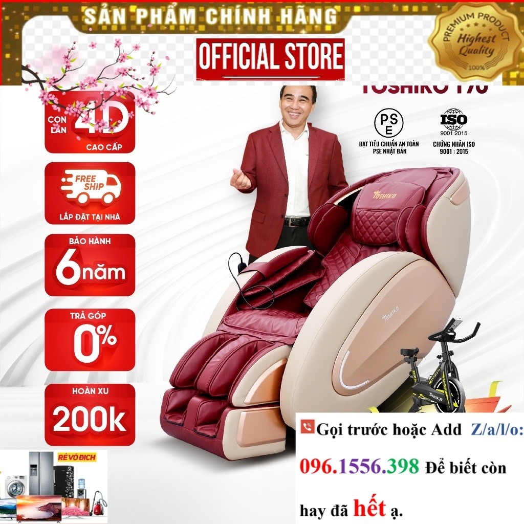 [Tặng xe đạp X9] Ghế Massage Đa Năng Toshiko T70 ~P&G
