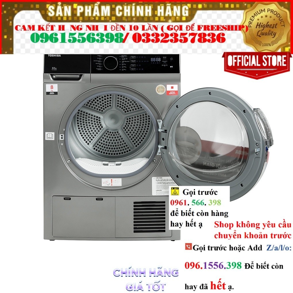 TD-K90MEV(SK)  - Máy Sấy Ngưng tụ Toshiba 8 kg TD-K90MEV(SK) @Sale