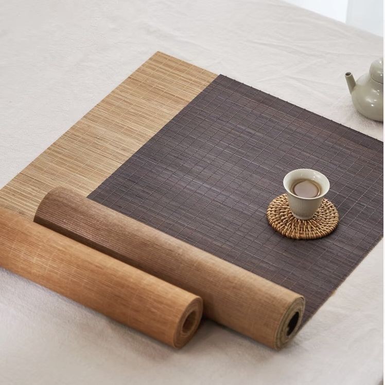 Tea party bamboo table flag Chinese tea flag zen coffee table heat insulation tablecloth tablecloth 