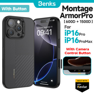 [Benks Official] Benks có nút máy ảnh Vỏ giáp Montage ArmorPro từ tính cho iPhone 16 Pro Tích hợp Vỏ bảo vệ chống sốc bằng sợi Kevlar Aramid TPU trọn gói