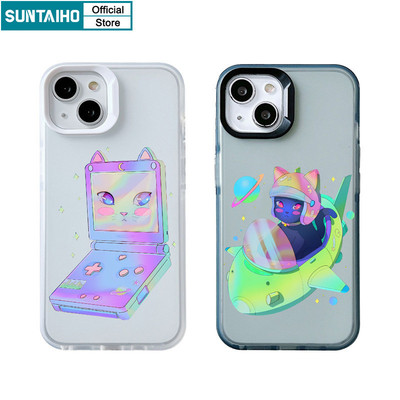 Suntaiho Thẩm Mỹ Trò Chơi Bảng Điều Khiển Họa Tiết Trong Suốt Mờ Dành Cho Iphone 16 15 14 12 13 11 Pro Max IP 7 8 Plus Iphon X Xs XR Xs Max TPU Silicon Mềm Cao Cấp Chống Sốc Ốp điện thoại