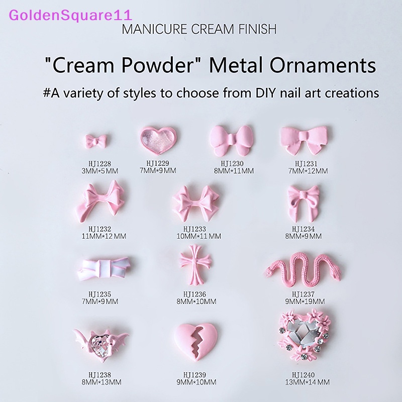 Set 5 Phụ Kiện Trang Trí Móng Tay 3d Hình Nơ / Trái Tim Xinh Xắn vn