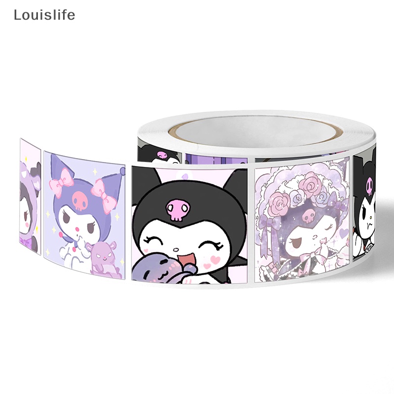 Louislife Cuộn 500 Miếng Dán Trang Trí In Hình Biểu Cảm Hoạt Hình Dễ Thương