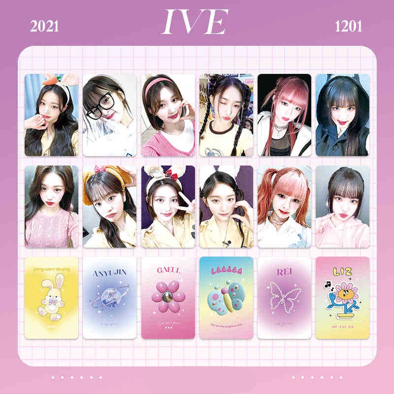 Set 6 Tấm Ảnh Hình Thành Viên I 'Ve Iamo Nhóm Nhạc rei liz leeseo wonyoung gaeul yujin
