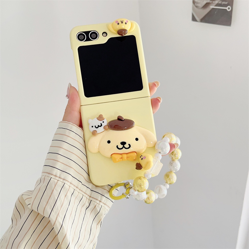 Sanrio Ốp Điện Thoại tpu Mềm Có Dây Đeo Tay Cho samsung galaxy z flip 3 4 5 z flip4 z flip5 z flip3