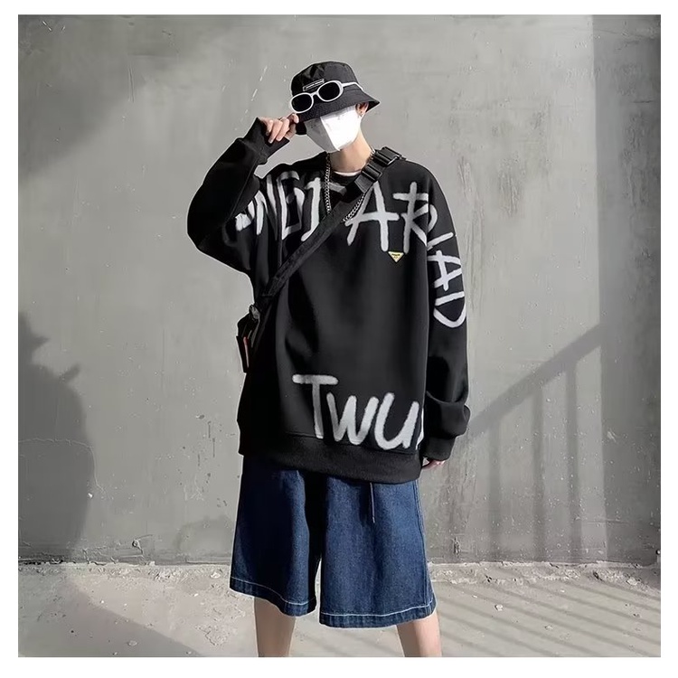 Áo Thun Tay Dài Cổ Tròn Dáng Rộng Thời Trang Cho Nam Giới size m-8xl