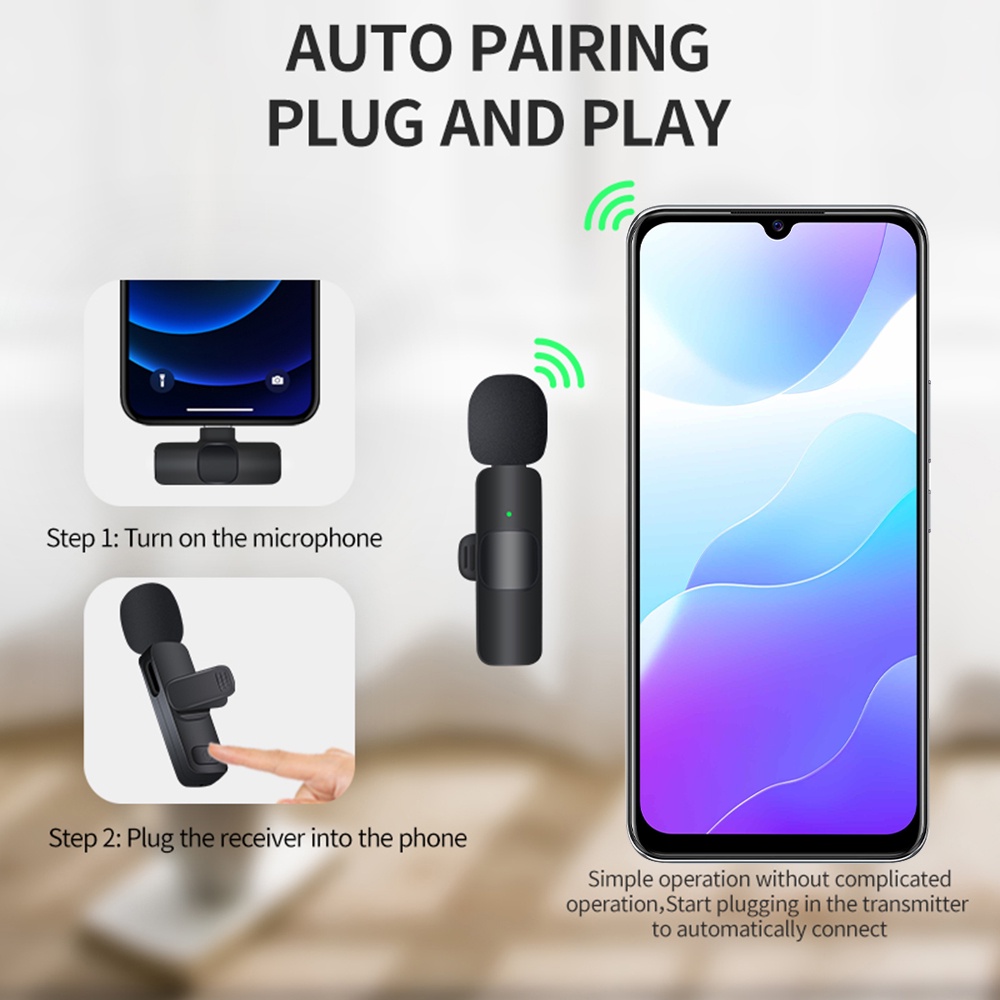 VIRWIR K9 Mic Cài áo Không Dây Cho iPhone Android Micro Thu âm Trợ Giảng