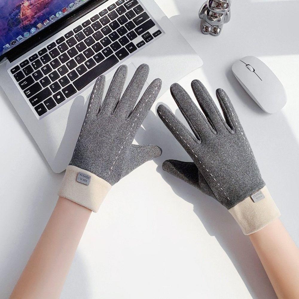 Eunlands Găng Tay Nhung Mềm Mại Dày Dặn Giữ Ấm Mùa Đông Có Thể Chạm Màn Hình Cảm Ứng Dành Cho Nam Nữ